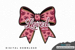 Loved bow sublimation png design Product Image 1