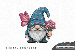 Breast cancer awareness gnome sublimation png design Product Image 1