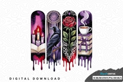 Gothic bookmark set with raven, rose, and coffee design Product Image 1
