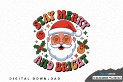 Stay merry and bright santa claus sublimation png design Product Image 1