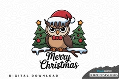 Merry christmas owl sublimation png design Product Image 1