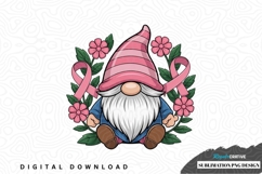 Breast cancer awareness gnome sublimation png design Product Image 1