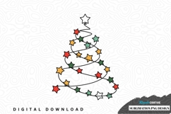 Colorful star christmas tree sublimation design Product Image 1