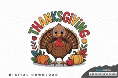 Thanksgiving turkey sublimation png design Product Image 1