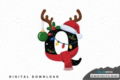 Festive reindeer letter q sublimation png design Product Image 1