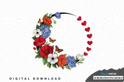 Floral wreath with hearts sublimation png design Product Image 1