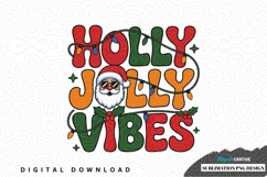 Holly jolly vibes sublimation png design Product Image 1