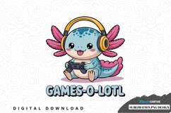 Cute axolotl gaming sublimation png design Product Image 1
