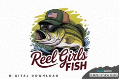 Reel girls fish sublimation png design Product Image 1