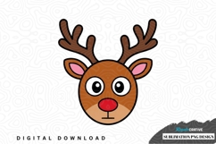 Cute reindeer face sublimation png design Product Image 1