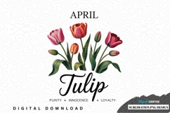 April tulip sublimation png design Product Image 1