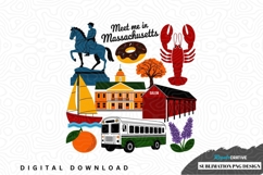 Meet me in massachusetts sublimation png design Product Image 1