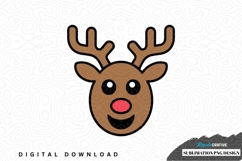 Cute reindeer face sublimation png design Product Image 1