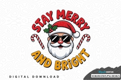 Stay merry and bright santa claus sublimation png design Product Image 1