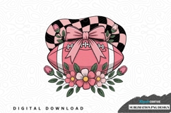 Pink and black checkered candy cane with sublimation png Product Image 1