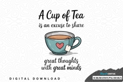 A cup of tea sublimation png design Product Image 1
