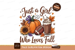 Just A Girl Who Loves Fall Sublimation PNG Product Image 1