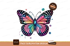 Colorful Watercolor Butterfly Sublimation Png Product Image 1
