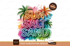 Sun Salt Sand Neon Summer Design Sublimation Png Product Image 1