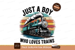Vintage Train Sublimation Design For Boys PNG Product Image 1