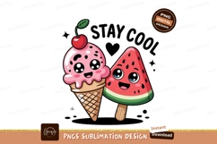 Kawaii Summer Treats Stay Cool Message Sublimation PNG Product Image 1