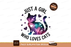 Galaxy Cat Lover Sublimation Print Design PNG Product Image 1