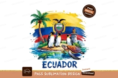 Ecuador Animals Flag Galapagos Island Sublimation Png Product Image 1