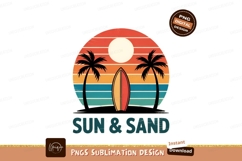 Retro Surfboard Beach Paradise Scene Graphic Sublimation PNG Product Image 1