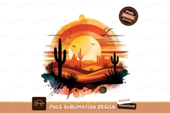 Watercolor Desert Landscape Illustration Sublimation Png Product Image 1