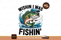 Cool Fish Wearing Cap Wishin Fishing Sublimation Png Product Image 1