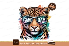 Leopard With Game Day Sunglasses Design Sublimation Png Product Image 1
