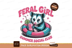 Summer Opossum Cocktail Tropical Vibe Sublimation Png Product Image 1