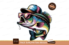 Cool Fish Wearing Cap And Glasses Sublimation Png Product Image 1