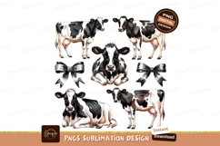 Dairy Cow Watercolor Clipart Sublimation Png Product Image 1