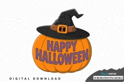 Happy halloween pumpkin sublimation design Product Image 1