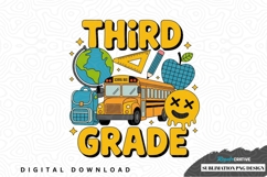 Third grade school supplies sublimation png design Product Image 1