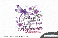 Alzheimer's awareness dragonfly sublimation png design Product Image 1