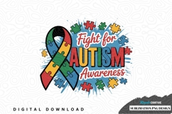 Fight for autism awareness sublimation png design Product Image 1