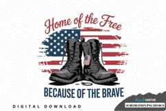 Home of the free because of the brave sublimation png design Product Image 1