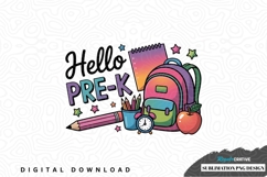 Hello pre-k sublimation png design Product Image 1