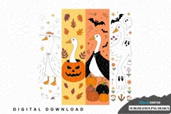 Whimsical halloween geese sublimation png design Product Image 1