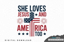 She loves jesus and america too sublimation png design Product Image 1