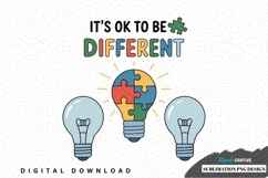 It's ok to be different sublimation png design Product Image 1