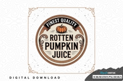 Vintage rotten pumpkin juice label sublimation design Product Image 1