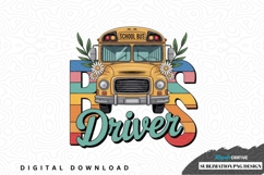 School bus driver sublimation png design Product Image 1