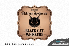 Delirium apothecary black cat whiskers sublimation png Product Image 1