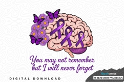 Purple ribbon brain awareness sublimation png design Product Image 1