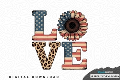 Love sunflower american flag leopard sublimation png design Product Image 1