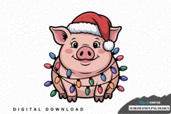 Christmas pig sublimation png design Product Image 1
