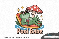 Pool babe frog sublimation png design Product Image 1